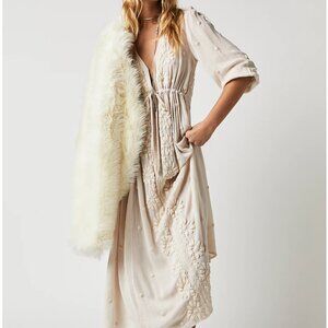 Free People Embroidered Fable Midi Dress